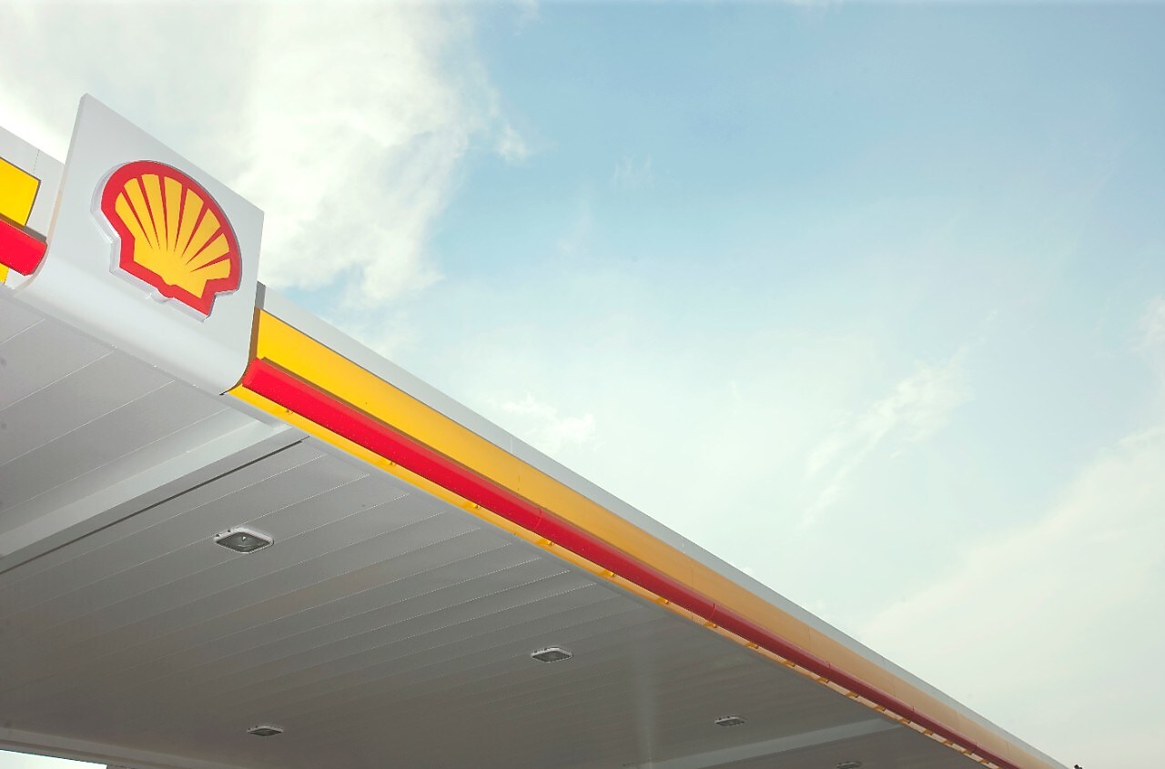 Emblème du pétoncle Shell sur une station-service