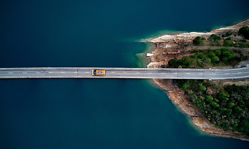 Car on a bridge 
