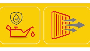 Signaux de composants moteurs avec un coeur en superposition.