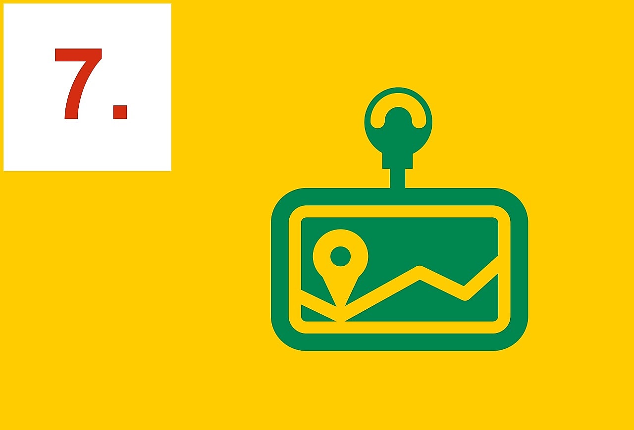 GPS indiquant un lieu sur la carte