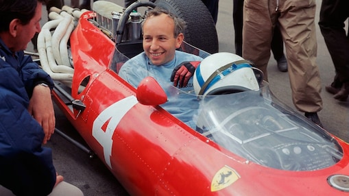 John Surtees on a Ferrari car