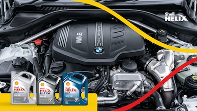 Huiles Shell Helix sur un moteur BMW