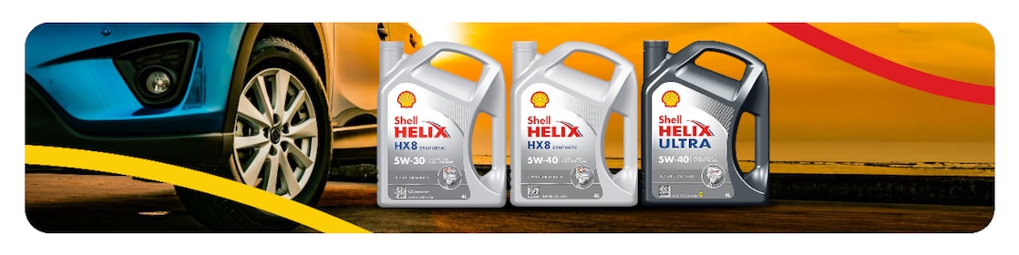Les huiles moteur 100% synthétiques Shell Helix HX8 5W-30, 5w-40 et Shell Helix HX8 Ultra 5W-40.