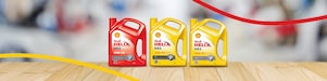 Les Huiles minérales Shell Helix HX5 15W 50, HX5 SN 15W 40 et HX3 SAE 50
