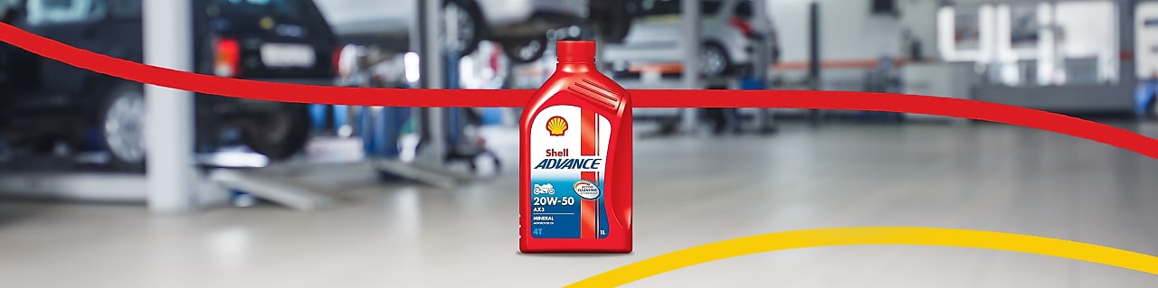 Huile moteur moto Shell Advance AX3 20W-50, lubrifiant 4T minéral haute performance pour scooters et cyclomoteurs