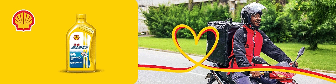 L’huile de moteur multigrade pour moto 4 temps Shell Helix AX5 15W-40
