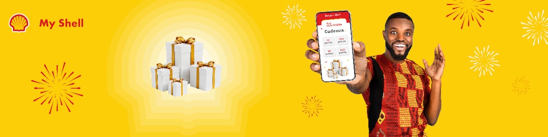 membre du programme My Shell montrant ses points fidélités et ses cadeaux