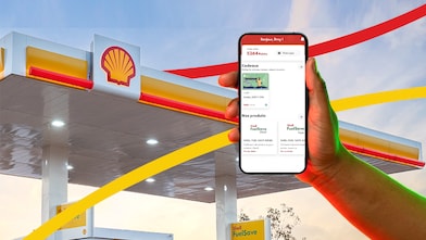 Une main montrant la page espace membre de l’application Shell Africa
