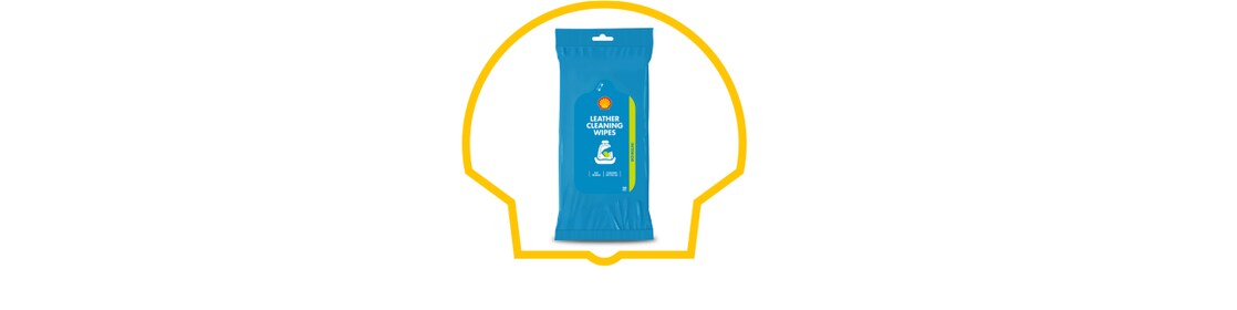 Lingettes Shell de nettoyage pour cuir pour l'entretien et la protection des sièges et surfaces en cuir automobile